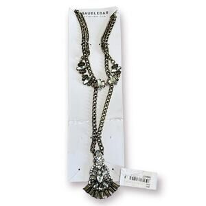 Baublebar double strand rhinestone necklace vintage inspired bronze brass tone